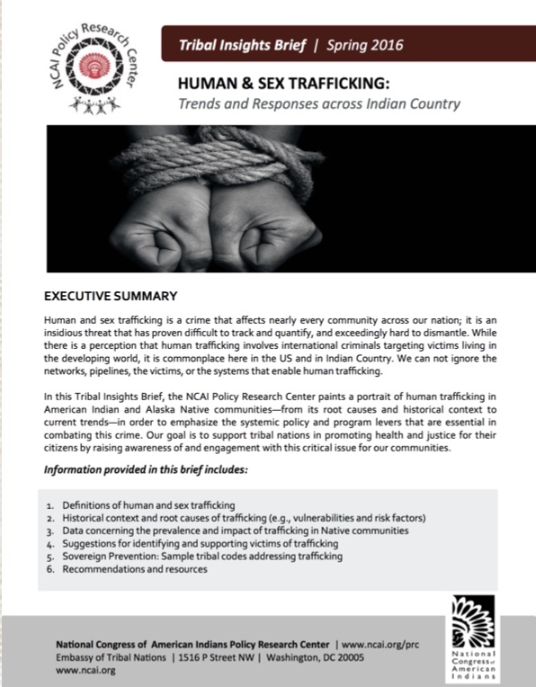 New Gao Reports On Human Trafficking To Congress A Tribal Perspective Niwrc